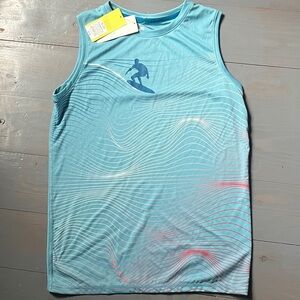 all in motion Boys Light Blue Surf Graphic Tank Top